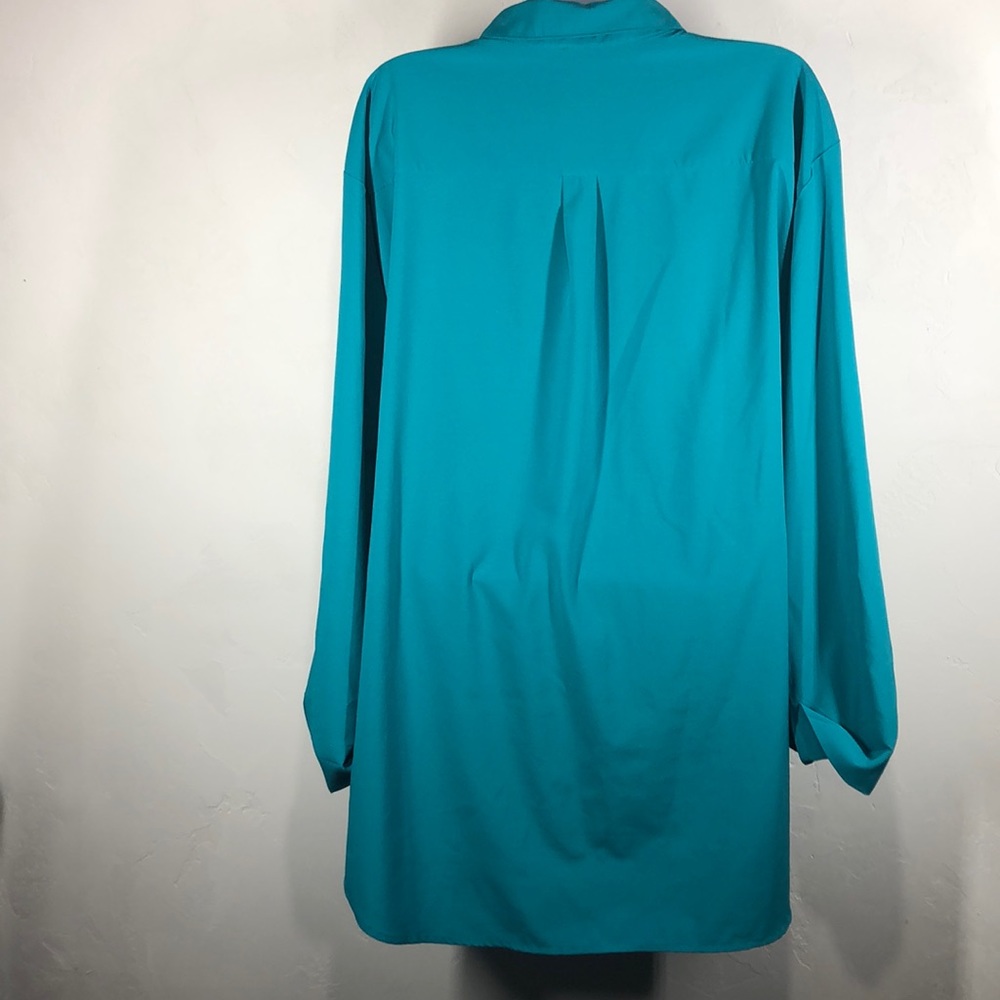 N Touch teal snap button blouse size 3X - Picture 7 of 11